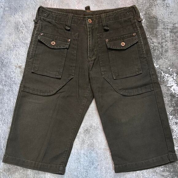 Olive Edwin Cargo Shorts. Vintage Military style. Size 28. - Picture 1 of 5
